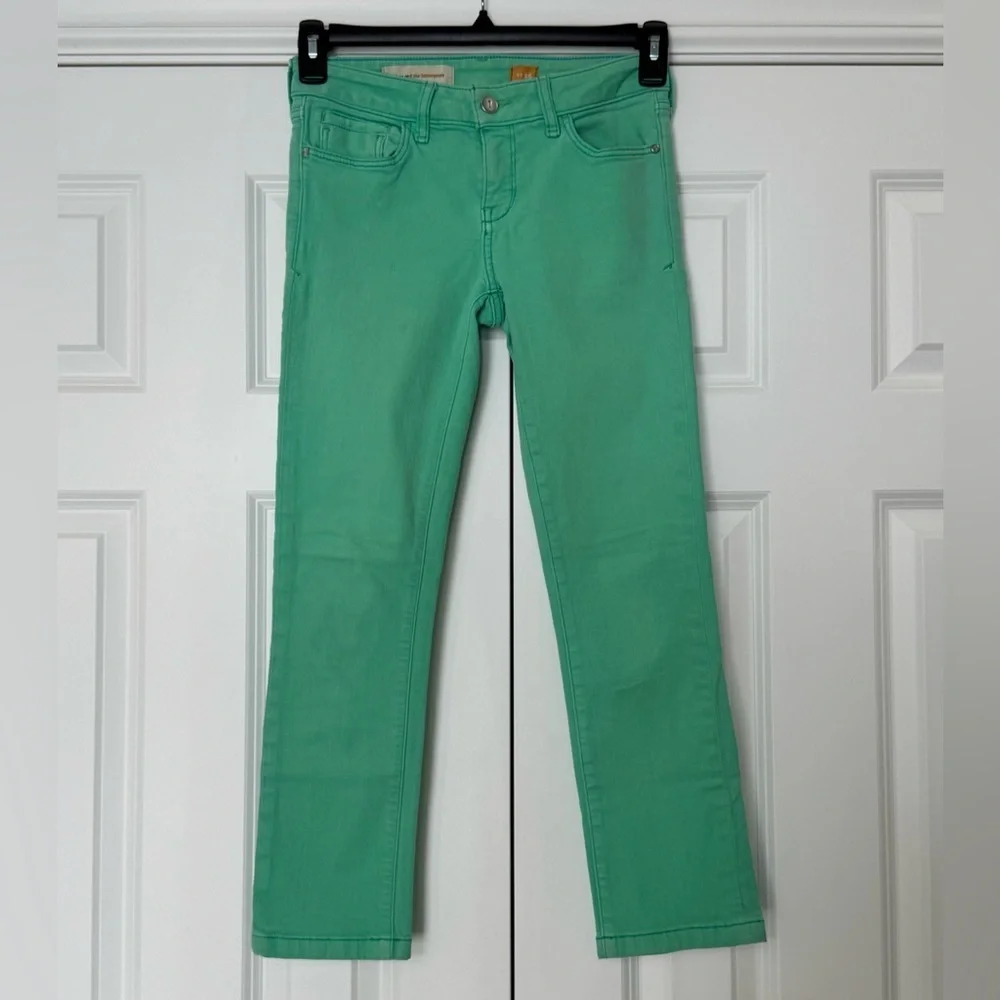 Pilcro Anthropologie mint Green Crop Ankle Jeans Size 25 - Picture 10 of 11